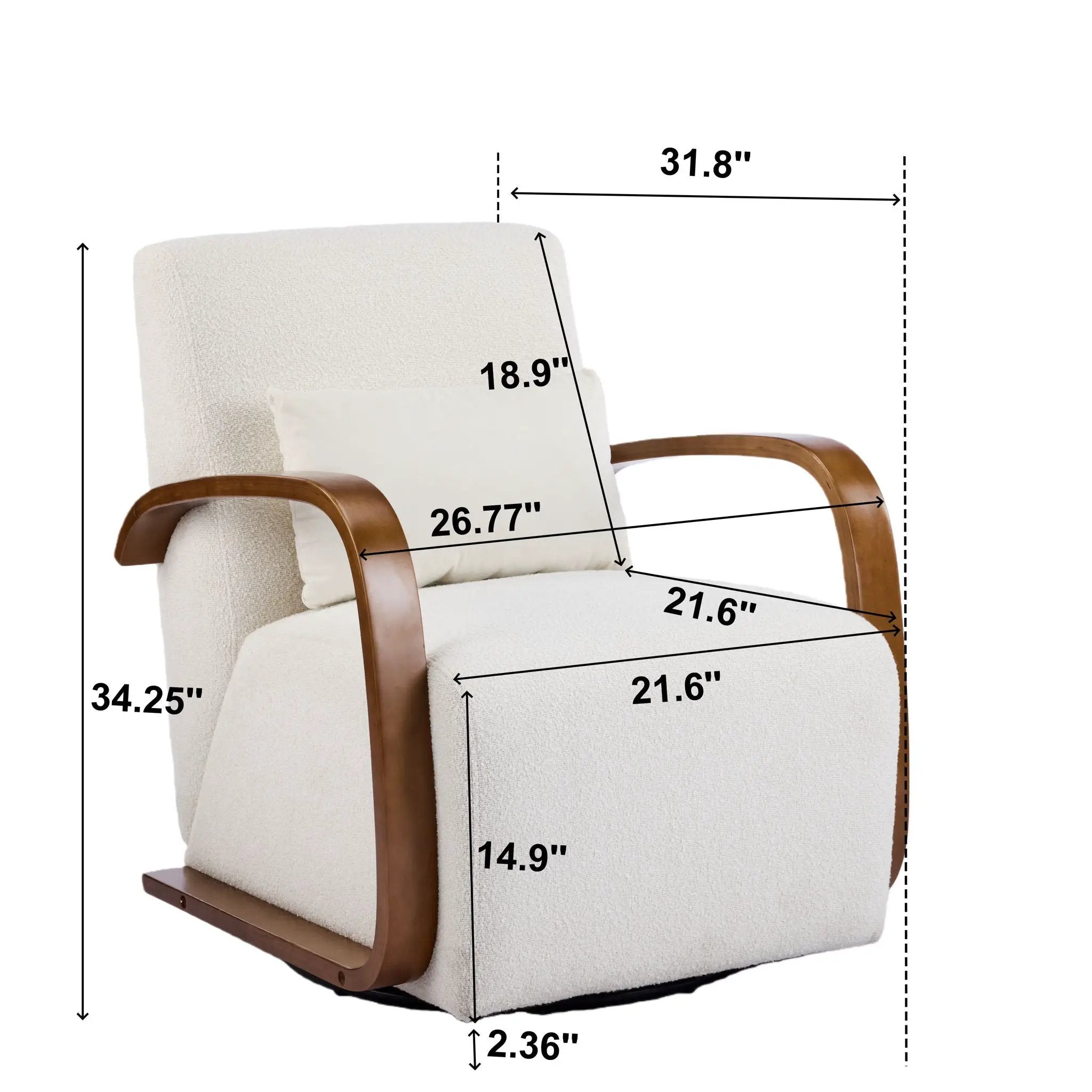 360° Swivel Accent Chair - Beige by HouseOfZazla