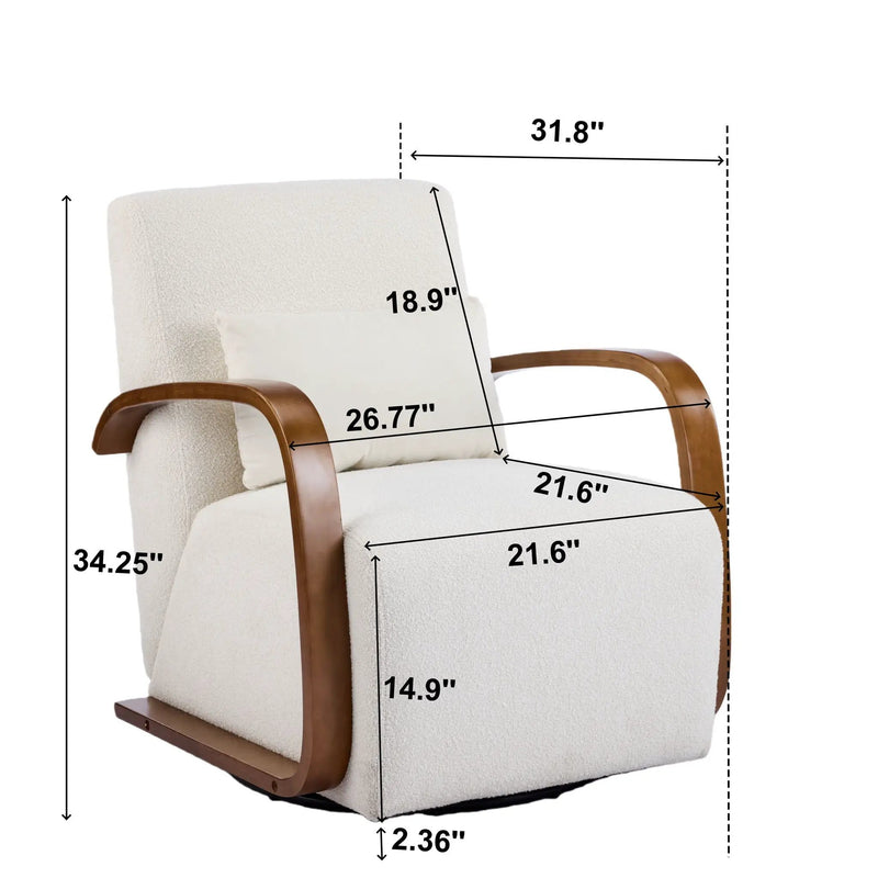 360° Swivel Accent Chair - Beige by HouseOfZazla