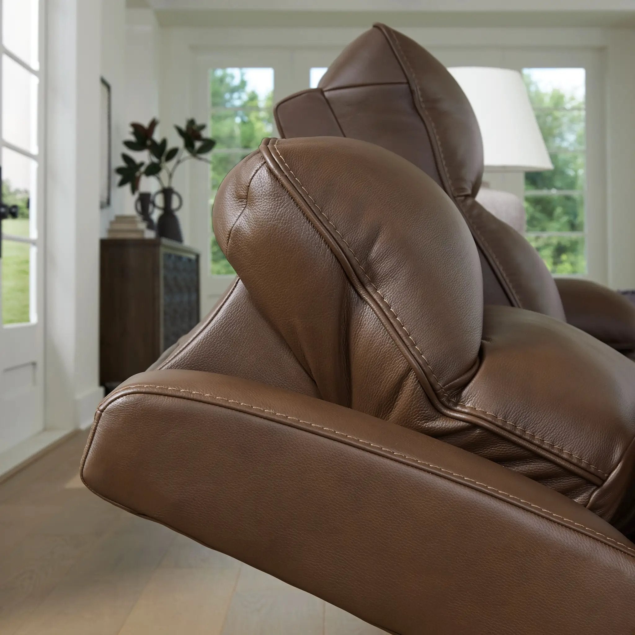 Vonryan - Power Reclining Loveseat With Console / Adj Headrest - Tobacco by Unique Piece Furniture