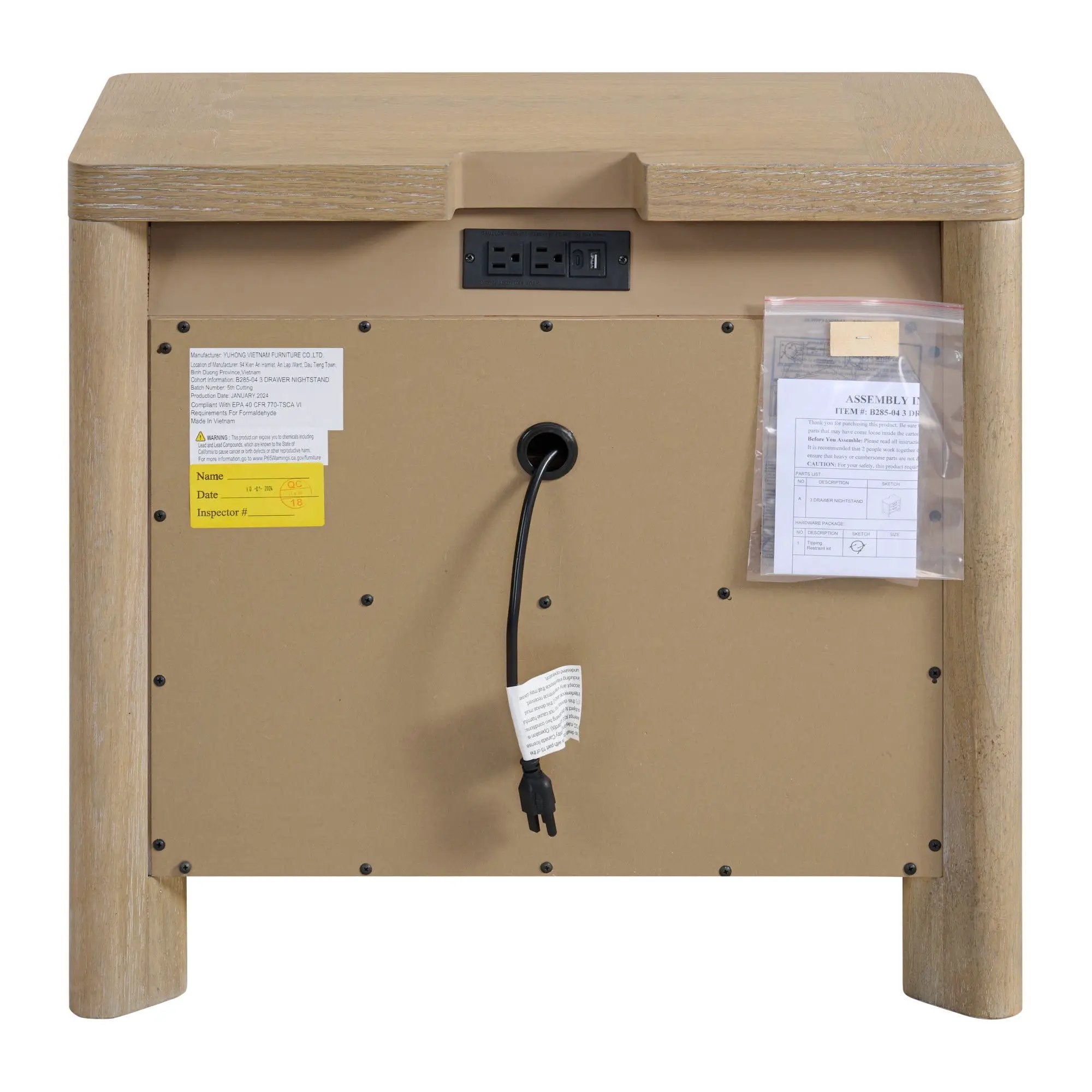 3 Drawer Nightstand - Tan by Unique Piece Furniture