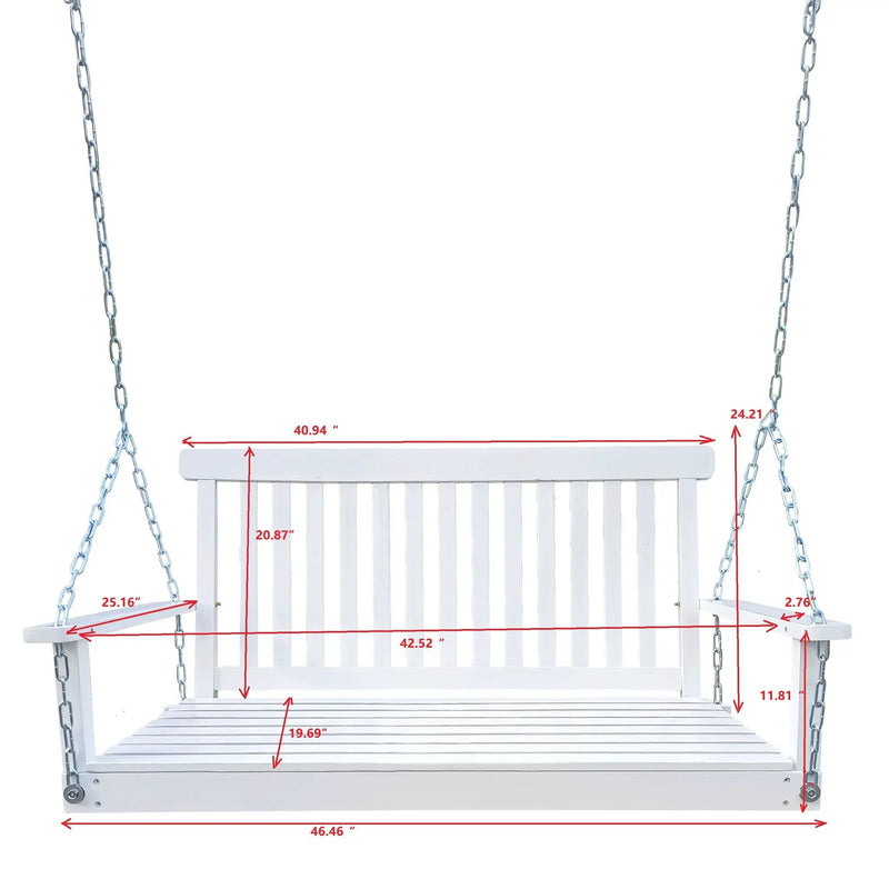 Front Porch Swing With Armrests For Outdoor Patio, Garden Yard, Backyard Or Sunroom by HouseOfZazla