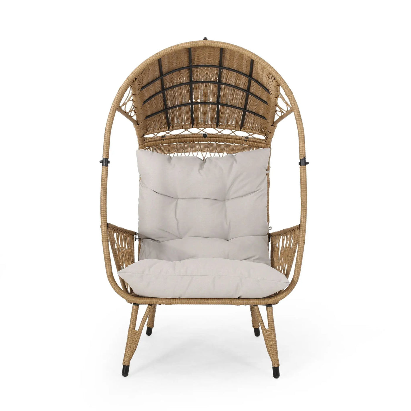 Outdoor Wicker Standing Basket Chair With Cushion by HouseOfZazla