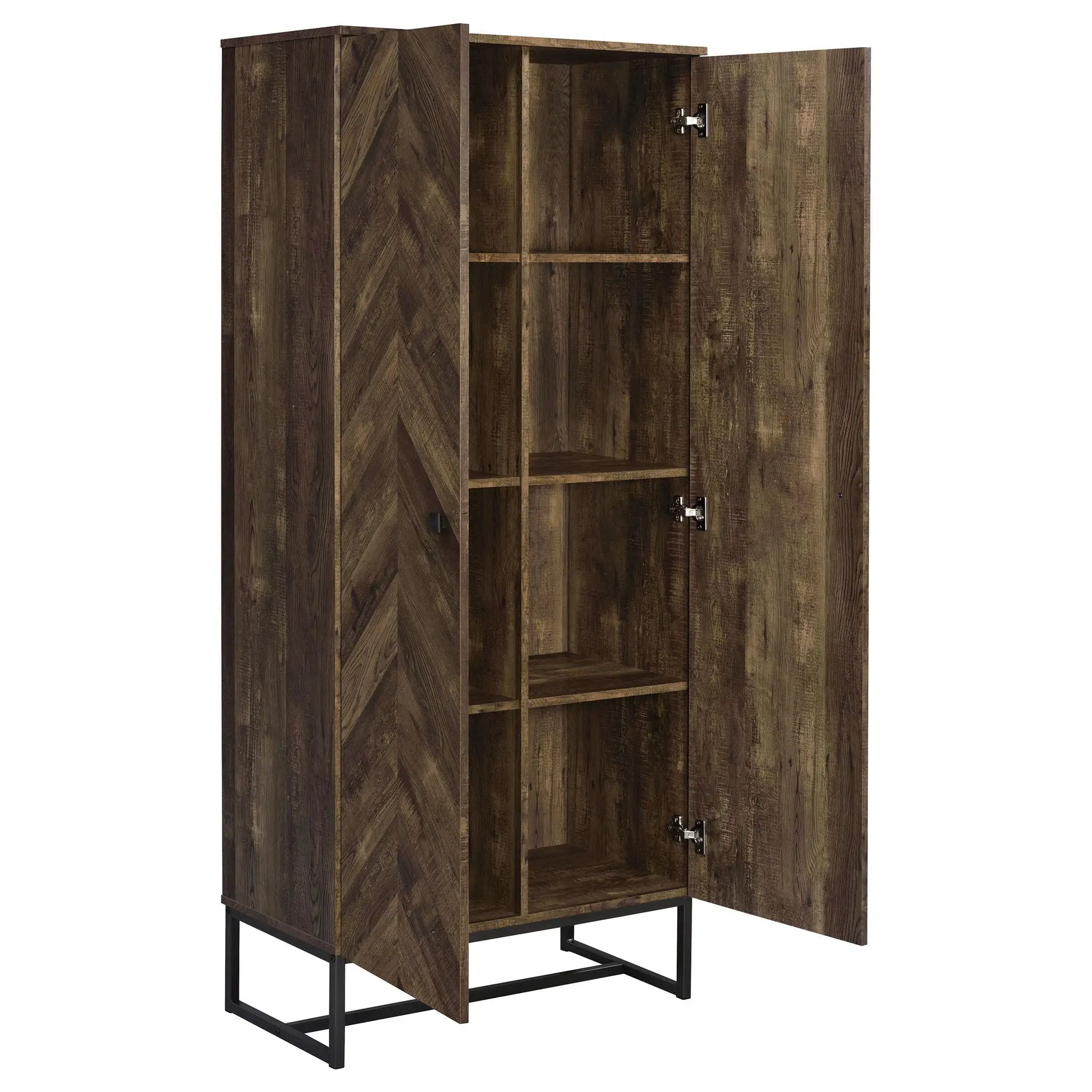 Carolyn 2-door Engineered Wood Accent Cabinet Rustic Oak by Unique Piece Furniture