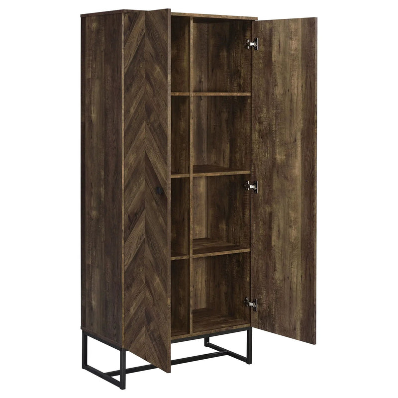 Carolyn 2-door Engineered Wood Accent Cabinet Rustic Oak by Unique Piece Furniture