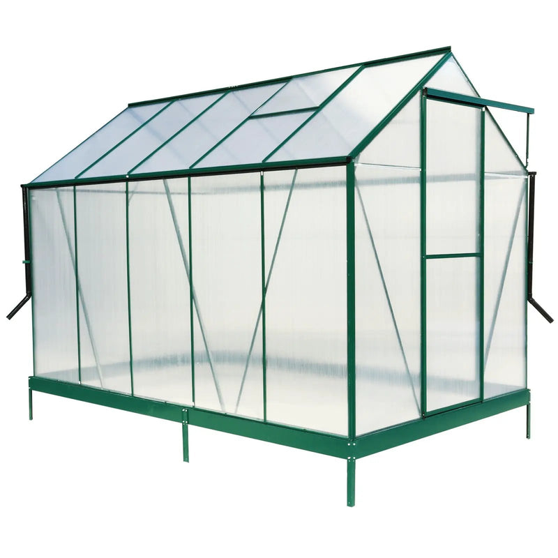 Polycarbonate house, Heavy Duty Outdoor Aluminum Walk-In House Kit With Rain Gutter, Vent And Door For Backyard Garden by HouseOfZazla