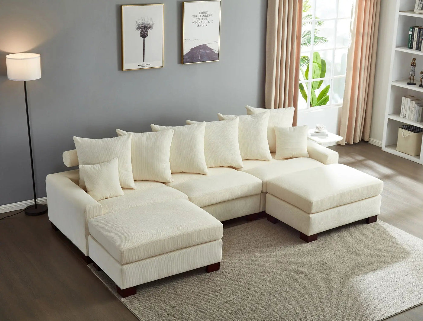 5 Seater Oversized Convertible L & U Shaped Couch by HouseOfZazla