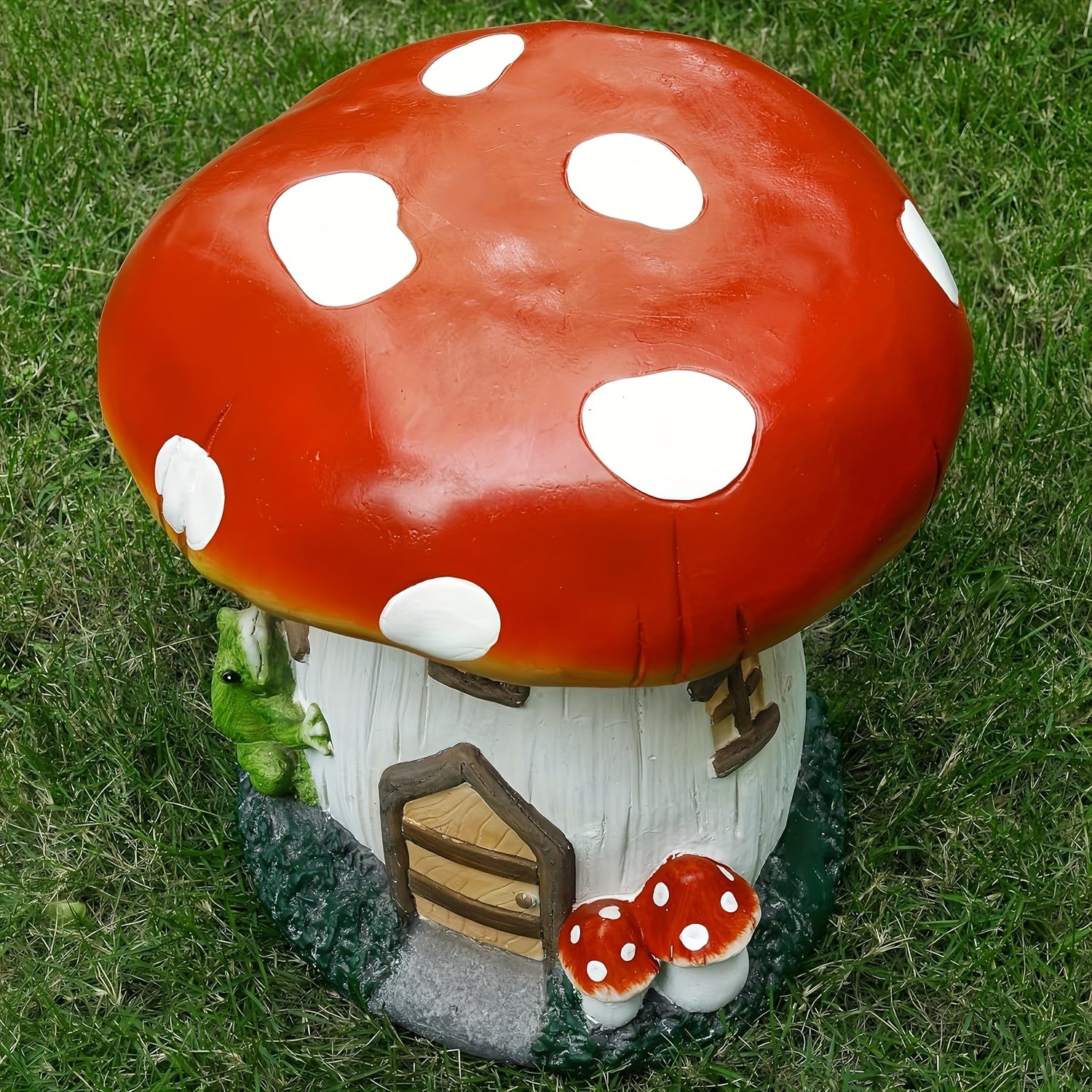 13.4" Mushroom House Garden Stool by HouseOfZazla
