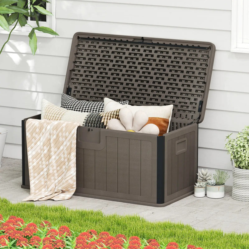 100 Gallon Large Deck Box with Lockable Lid for Patio by DirectDeals