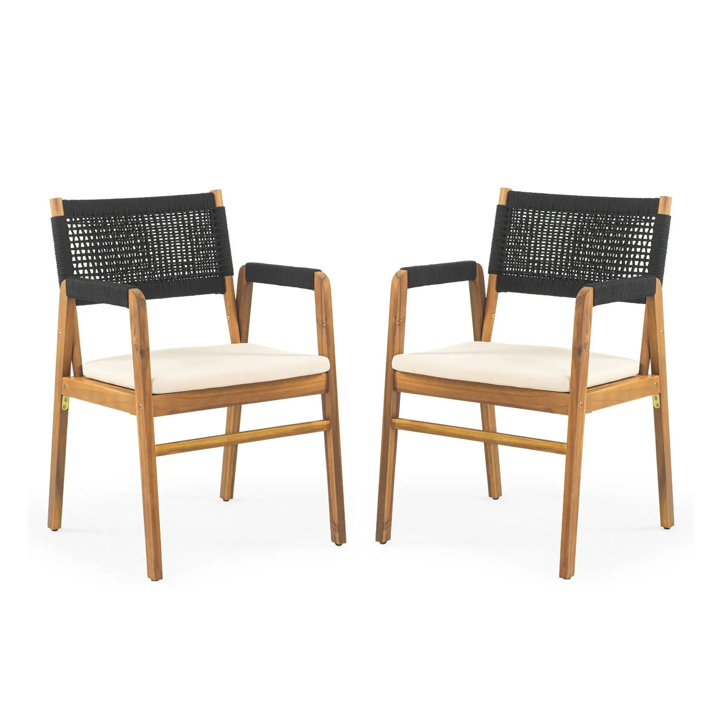 Outdoor 3 Pieces Acacia Wood Dining Set With Cushions by HouseOfZazla