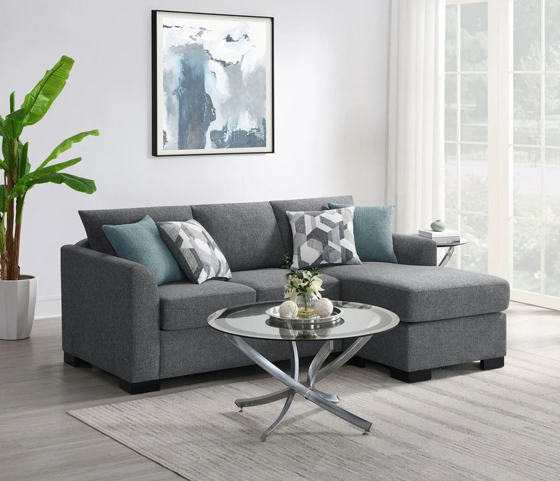 Storey Upholstered Sleeper Sectional Chaise Sofa Grey by Unique Piece Furniture