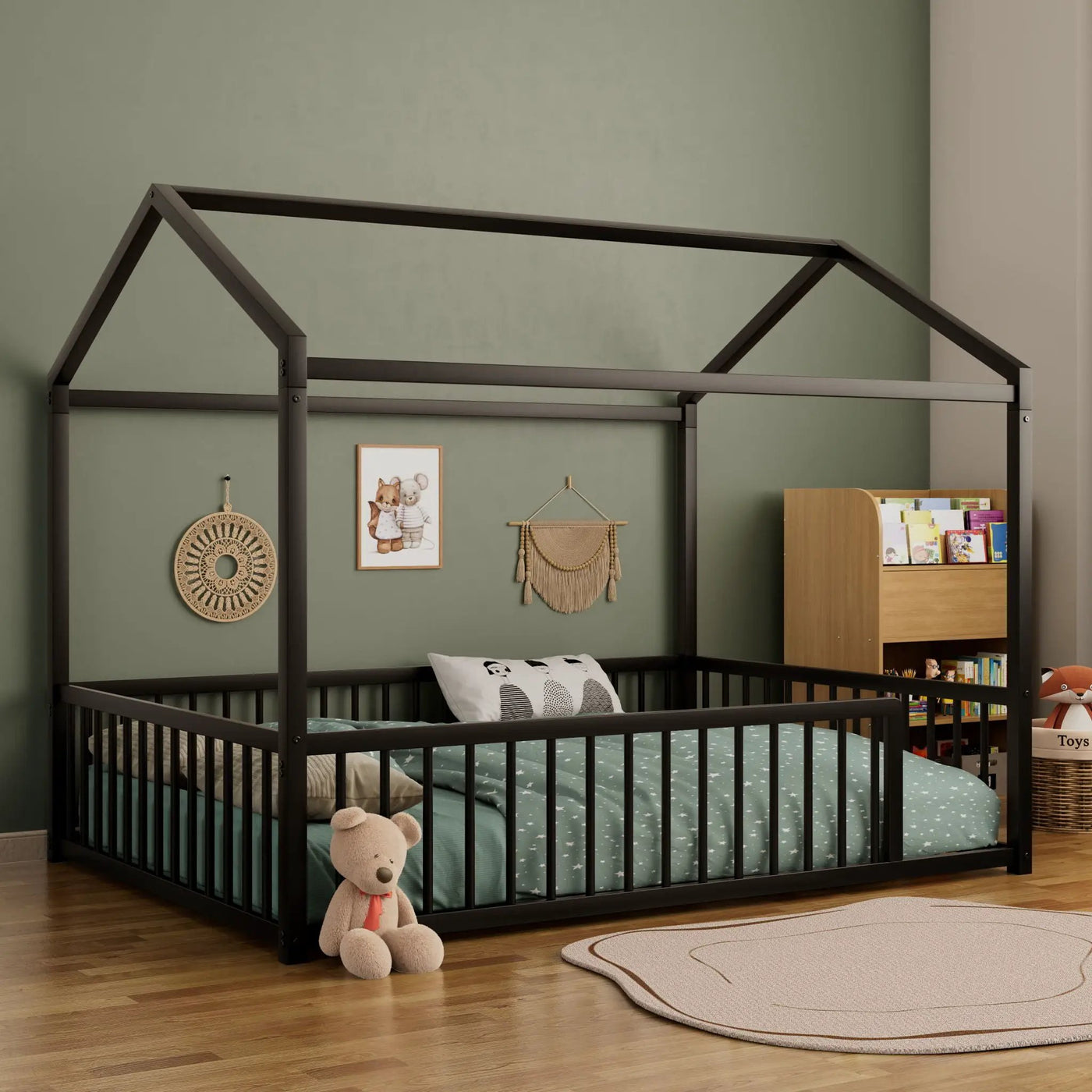 Montessori Floor Bed Frame With House Shape by HouseOfZazla