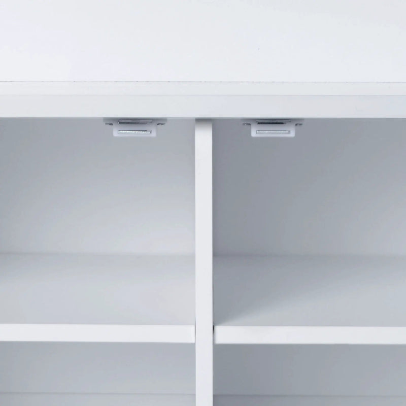 Entryway Bench With Coat Rack, 3 In 1 Design And Adjustable Shelves