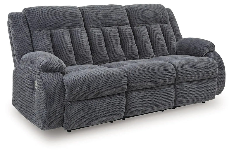 Observation - Reclining Power Sofa With Drop Down Table - Steel by Unique Piece Furniture
