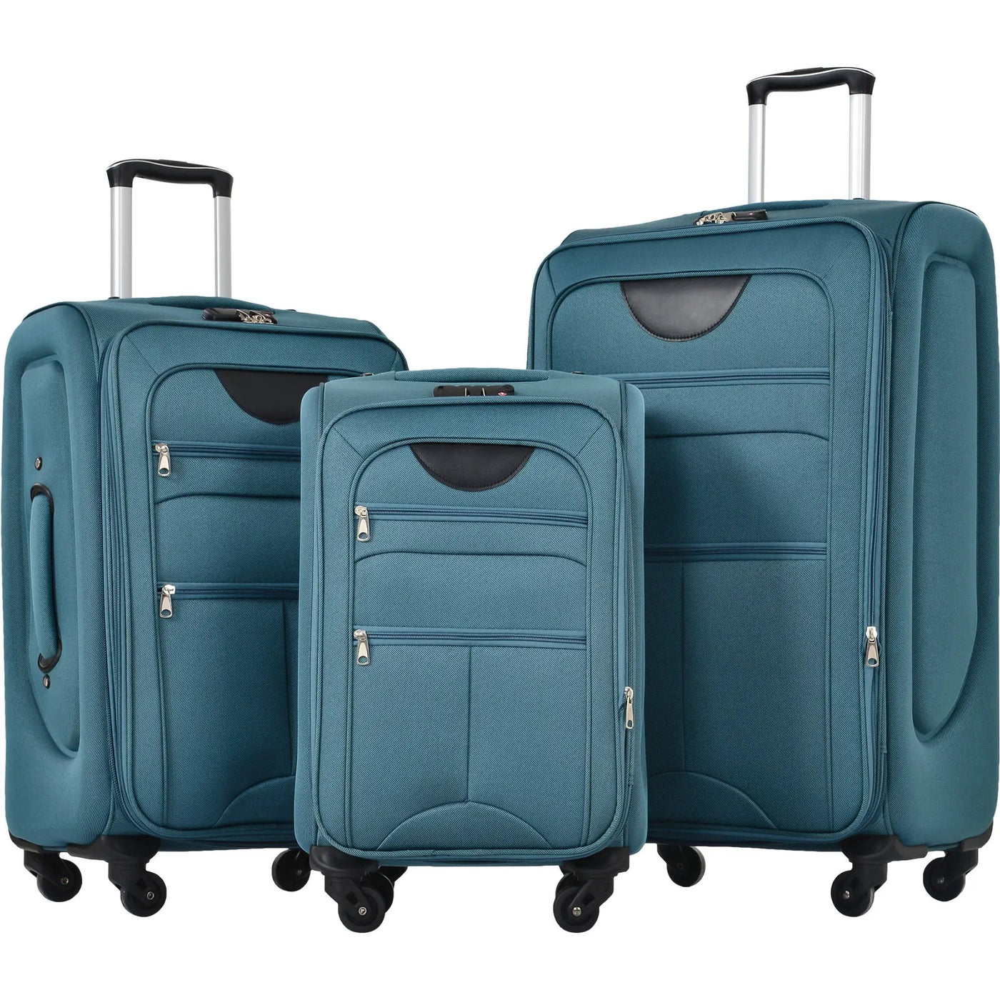 Softside Luggage Expandable 3 Piece Set Suitcase Upright Spinner Softshell Lightweight Luggage Travel Set by HouseOfZazla