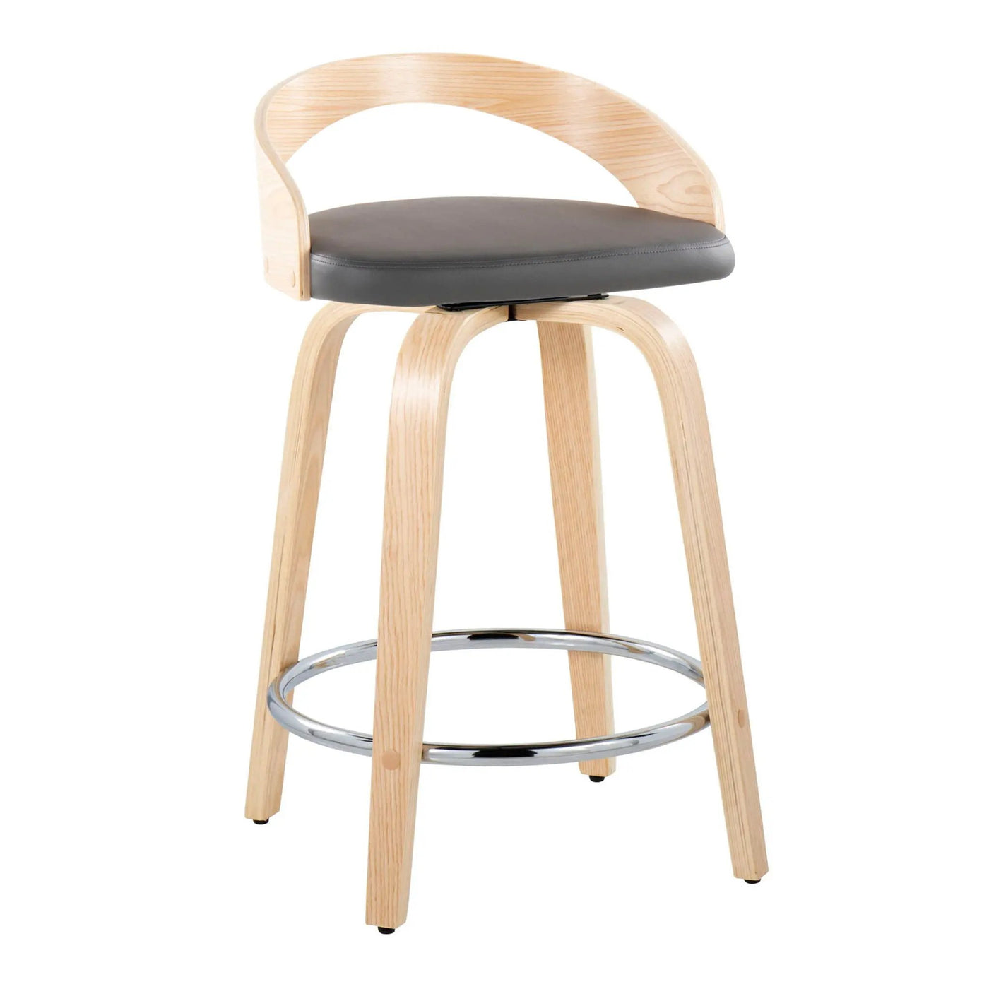 Grotto - Contemporary Fixed Height Counter Stool & Swivel, Round Footrest (Set of 2) by HouseOfZazla