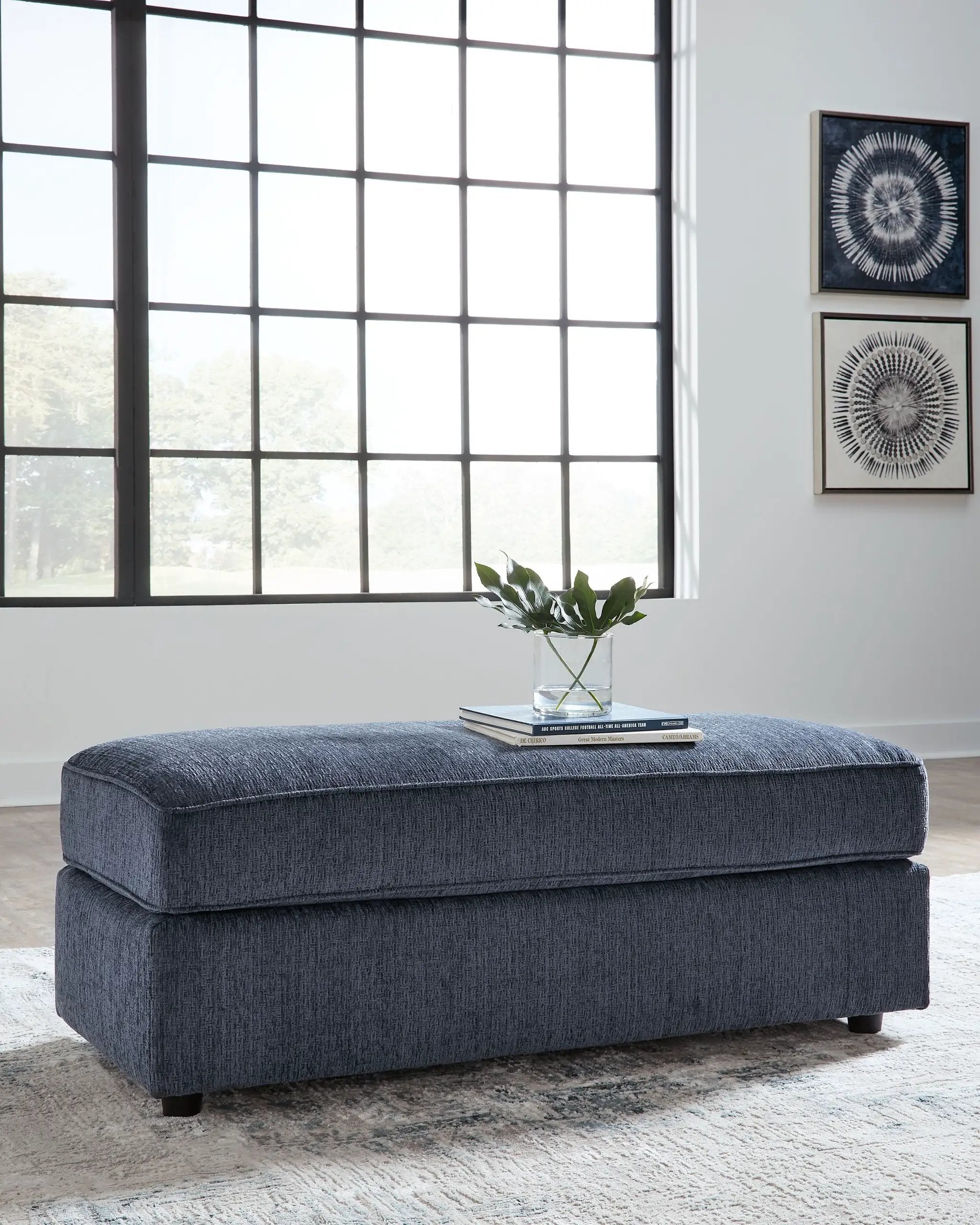 Albar Place - Oversized Accent Ottoman - Cobalt by Unique Piece Furniture