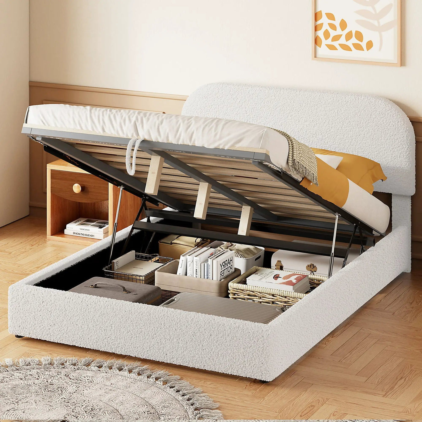 Upholstered Platform Bed With Hydraulic Storage System by HouseOfZazla
