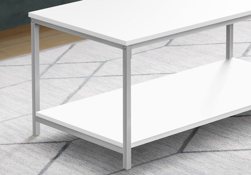 Rectangular Coffee Table with Metal Base - White, photo 2 of 4