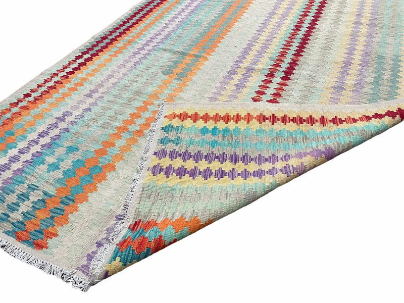 Colorful Kilim Rug 6x8 Multicolor Turkish Kilim Rug 6 x 8 Flat Weave Kilim Playful Anatolian Kilim Wool Kilim New Rug by Jewel Rugs