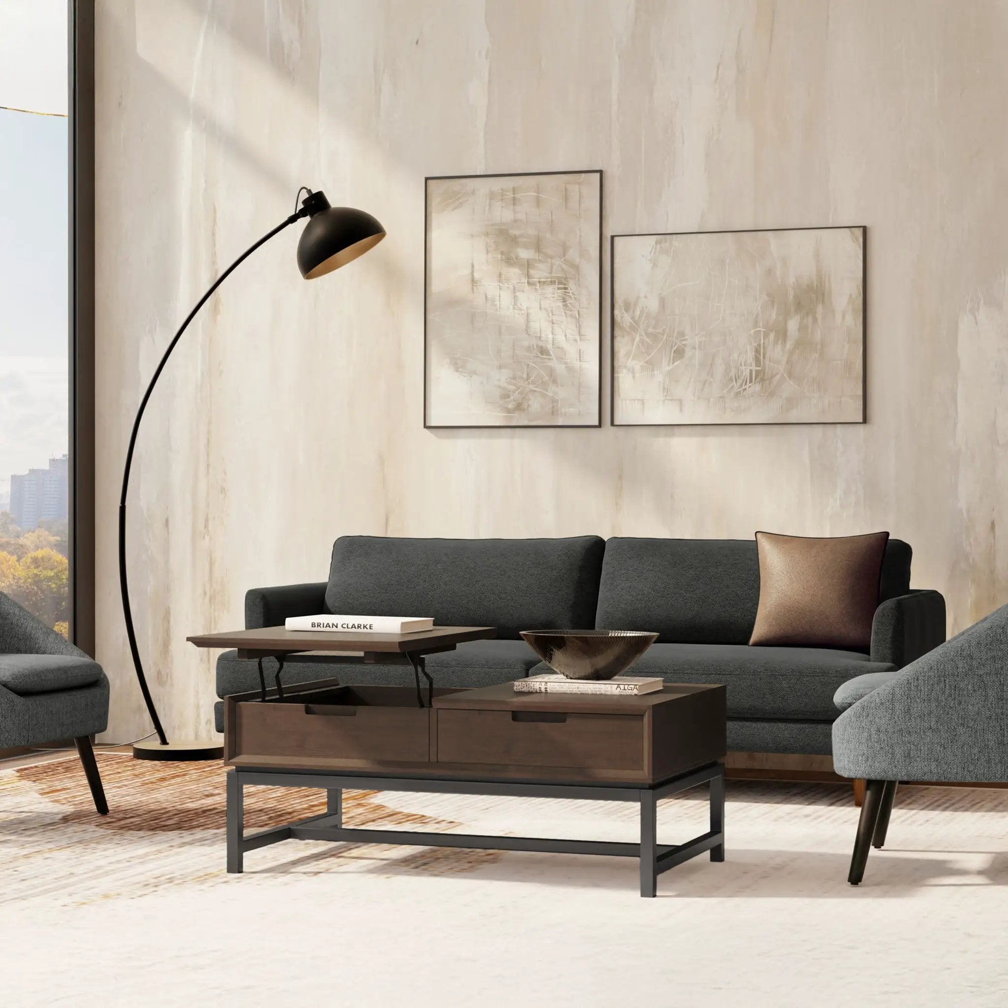 Banting - Lift Top Coffee Table - Walnut Brown by HouseOfZazla