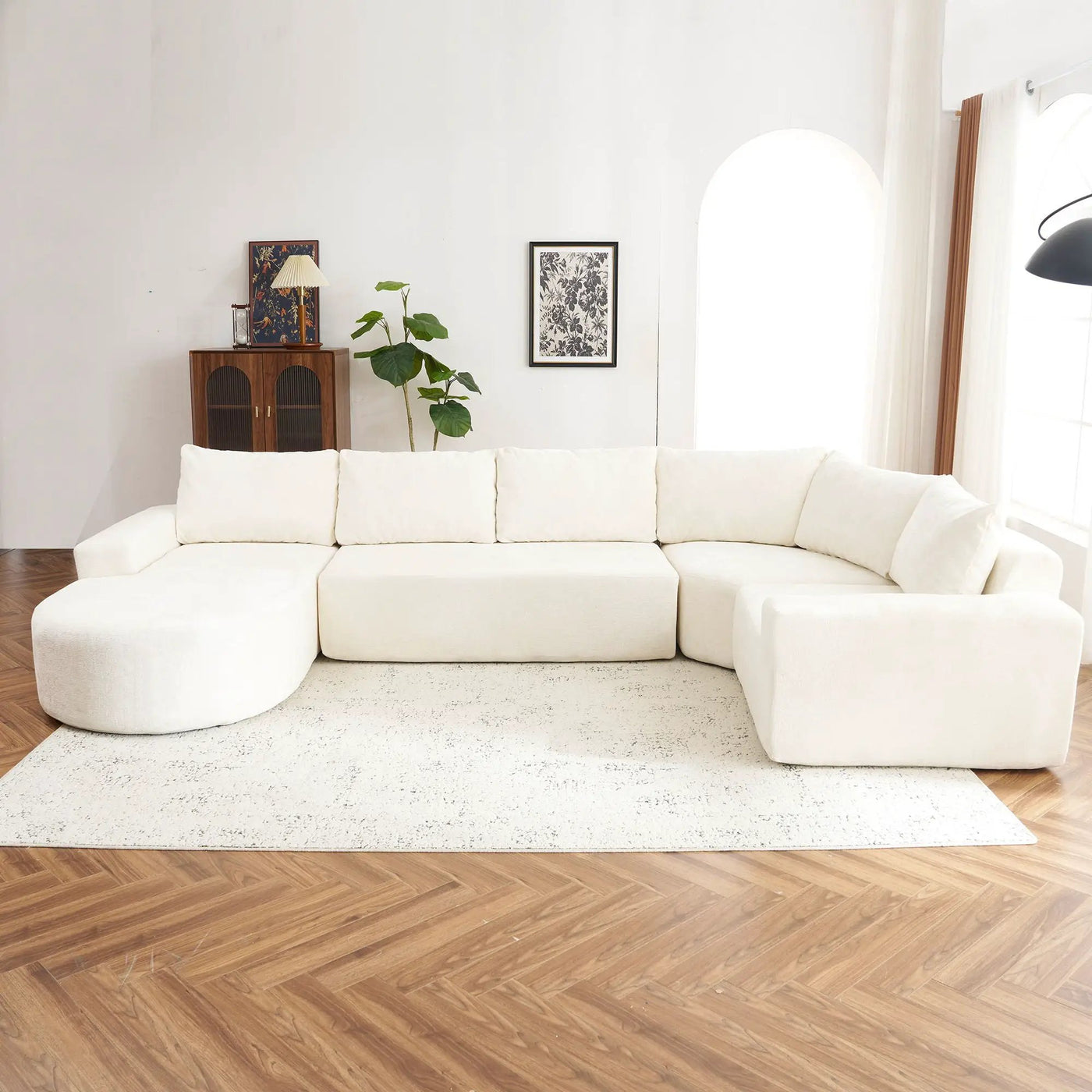 U-Shaped Oversized Modular Cloud Sectional Sofa With Deep Seat For Living Room by HouseOfZazla