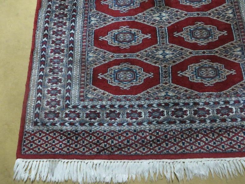 4' X 6' Vintage Handmade Pakistan Turkoman Bokhara Fine Woven Wool Rug Nice by Jewel Rugs