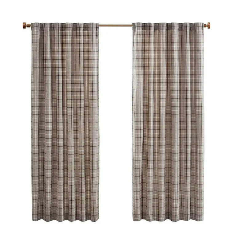 Plaid Rod Pocket and Back Tab Curtain Panel with Fleece Lining by HouseOfZazla