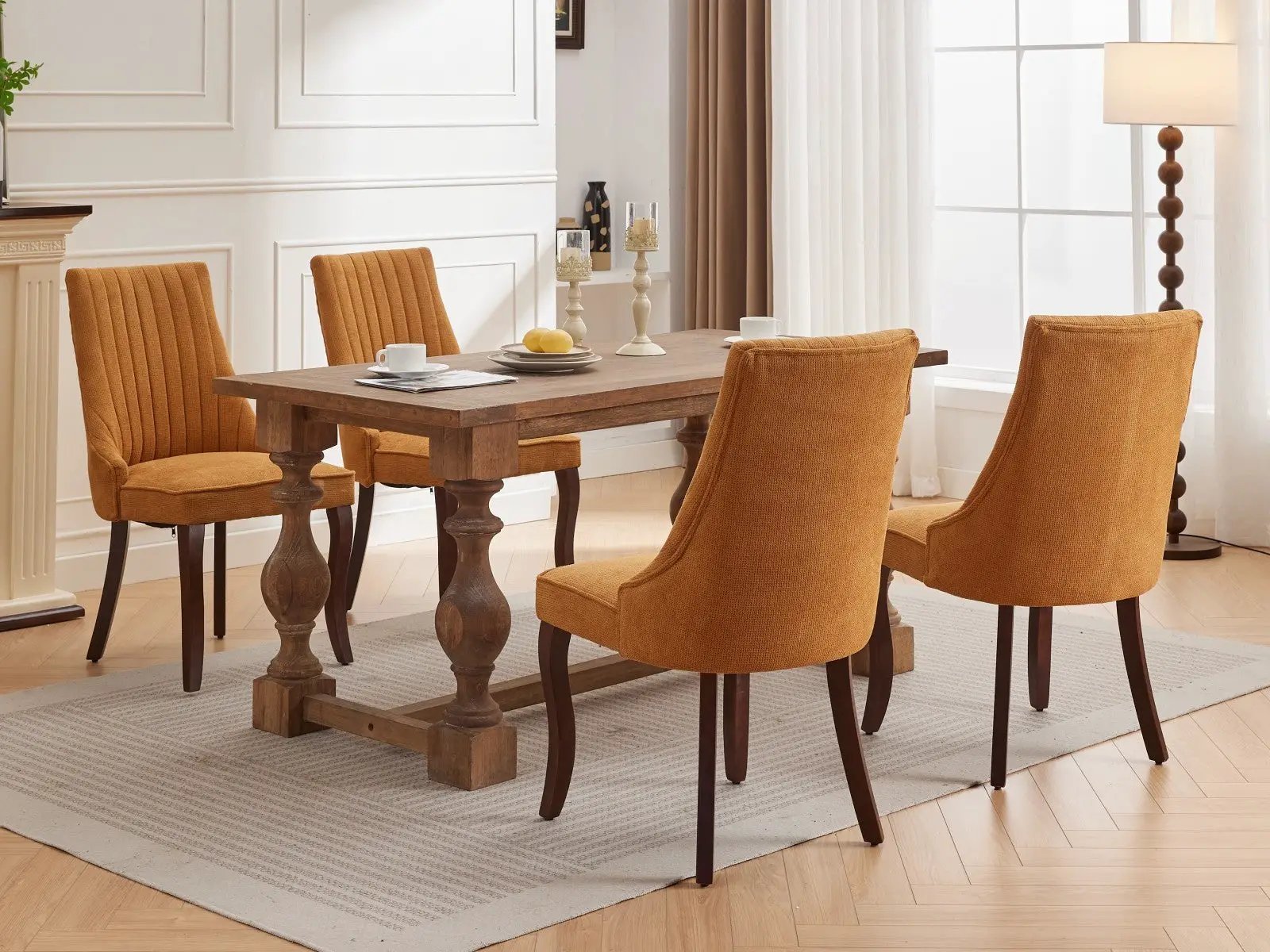 Set of 2 Rayon Cloth Flocking Linen Dining Chairs by BLAKHOM