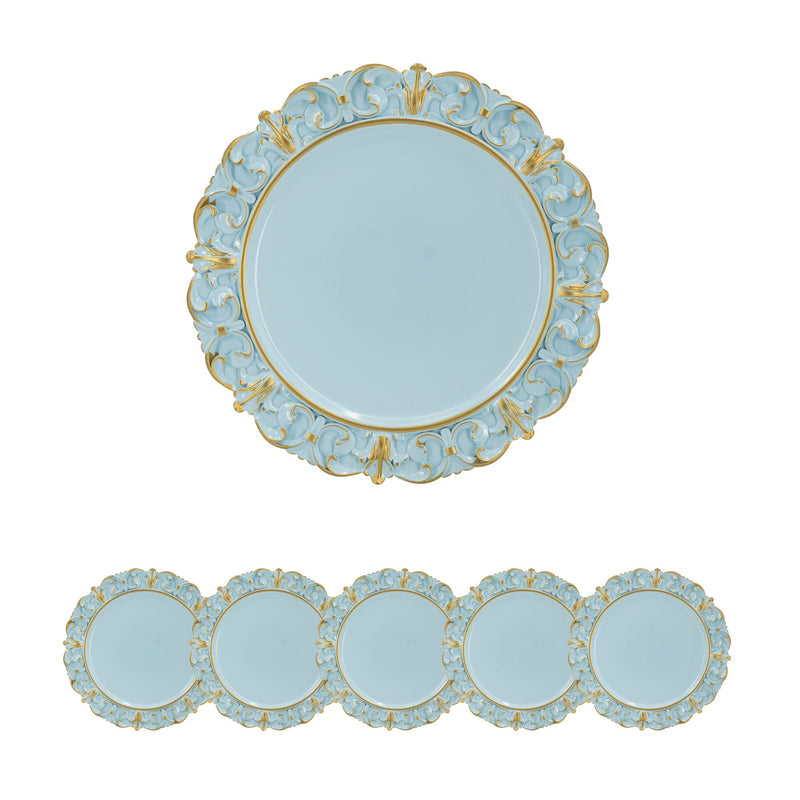 Blue+Gold Plastic Charger Plate 6 Pack, photo 2 of 7