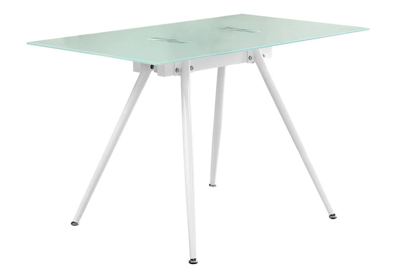 Computer Desk For Home Office, Laptop, Tempered Glass, Contemporary & Modern - White by HouseOfZazla