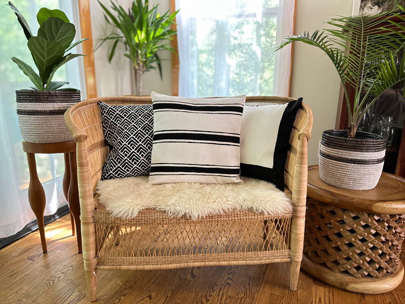 Striped White Sadza Pillow, photo 2 of 3