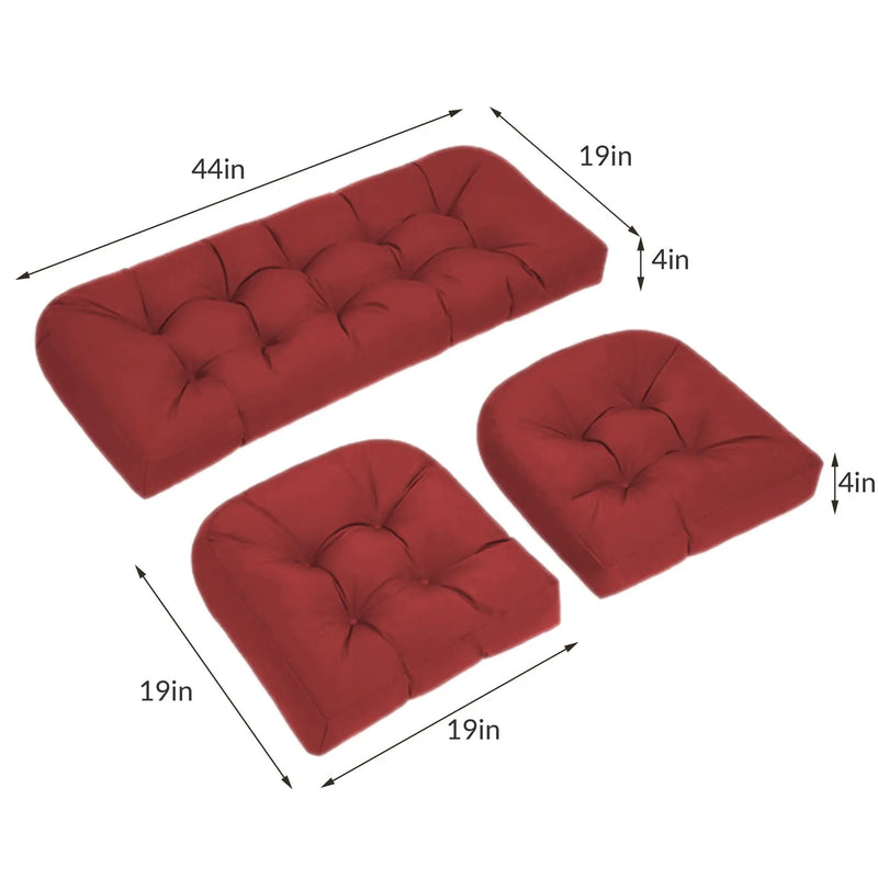 Wicker Chair Cushions Set of 3 by HouseOfZazla