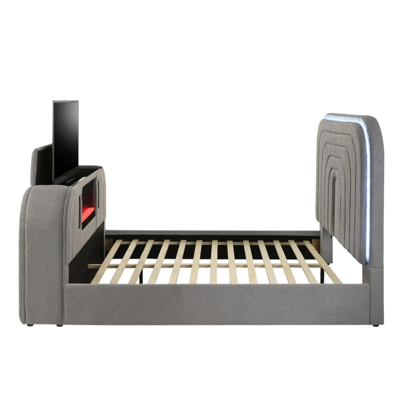 Shelyn - Bed With LED, TV Stand, Fireplace & Bluetooth by HouseOfZazla