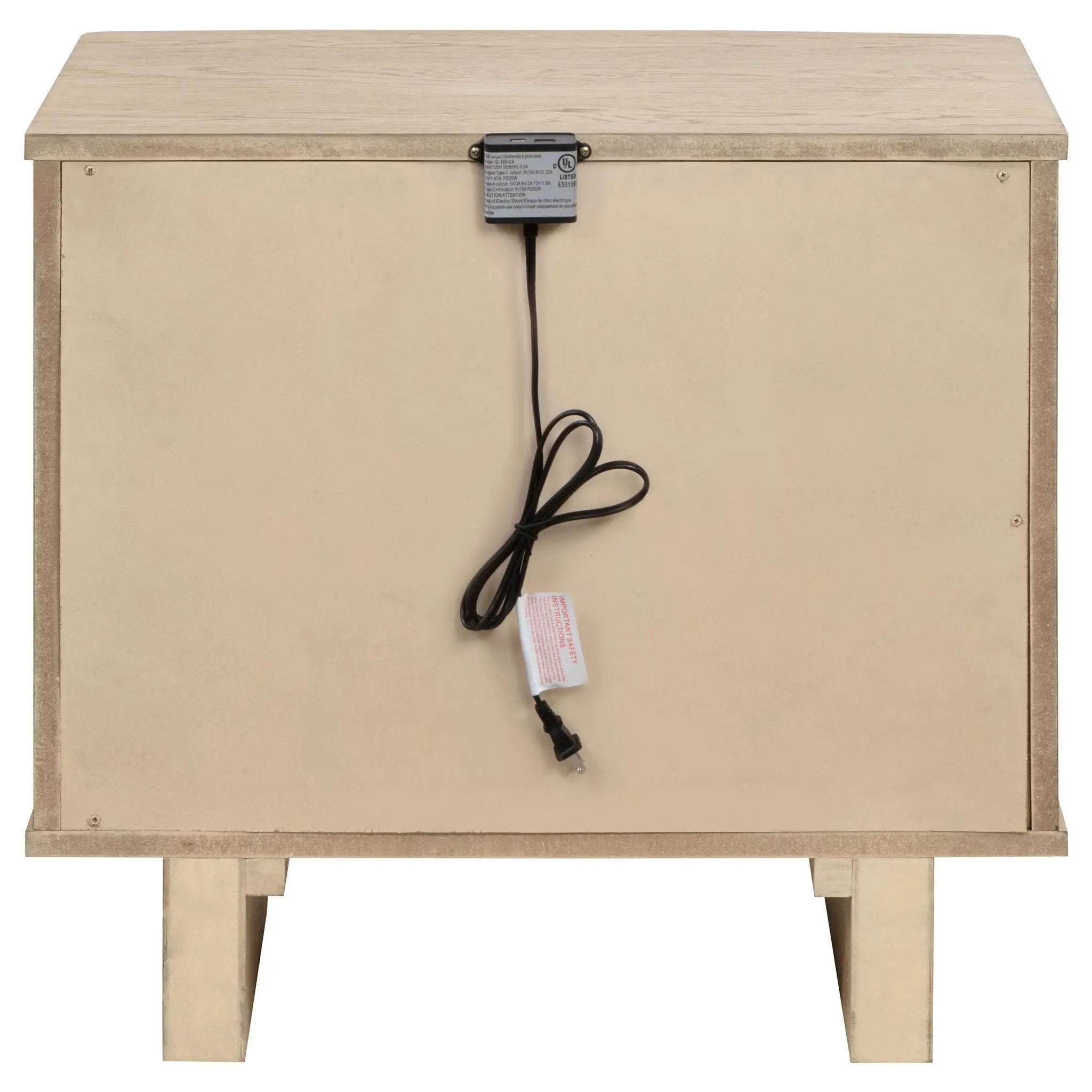 Kailani 2-drawer Nightstand Bedside Table Beige Oak by Unique Piece Furniture