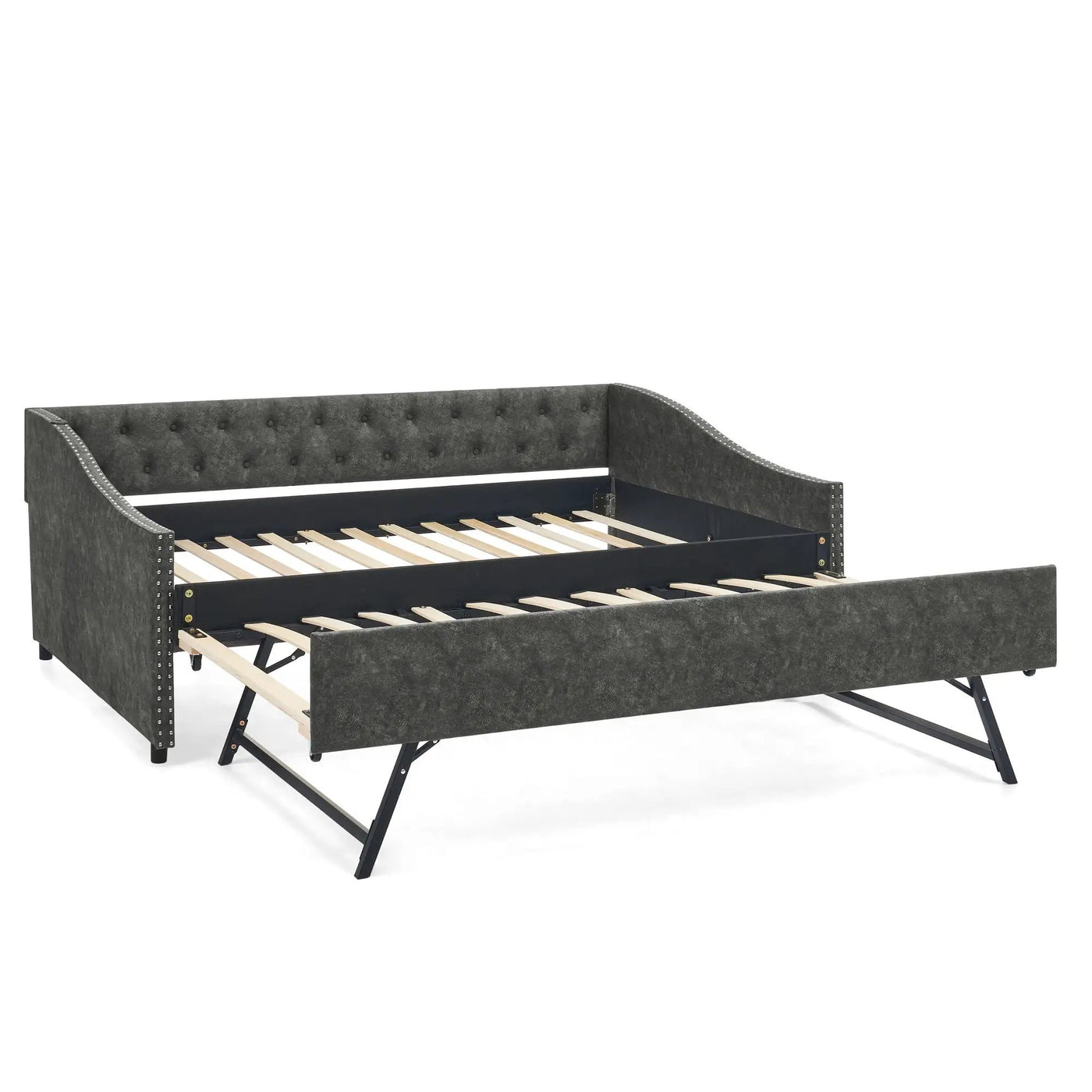 Upholstered Daybed With USB Charging & Pull Out Bed by HouseOfZazla