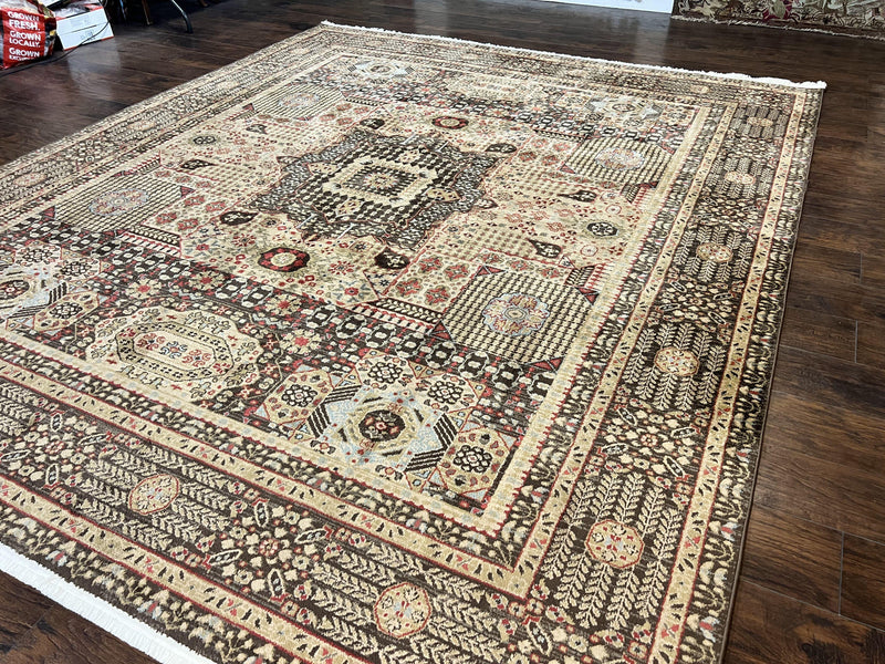 Room Sized Oriental Rug 10x11, Power Loomed Carpet, Tan Brown, Unique Loom by Jewel Rugs