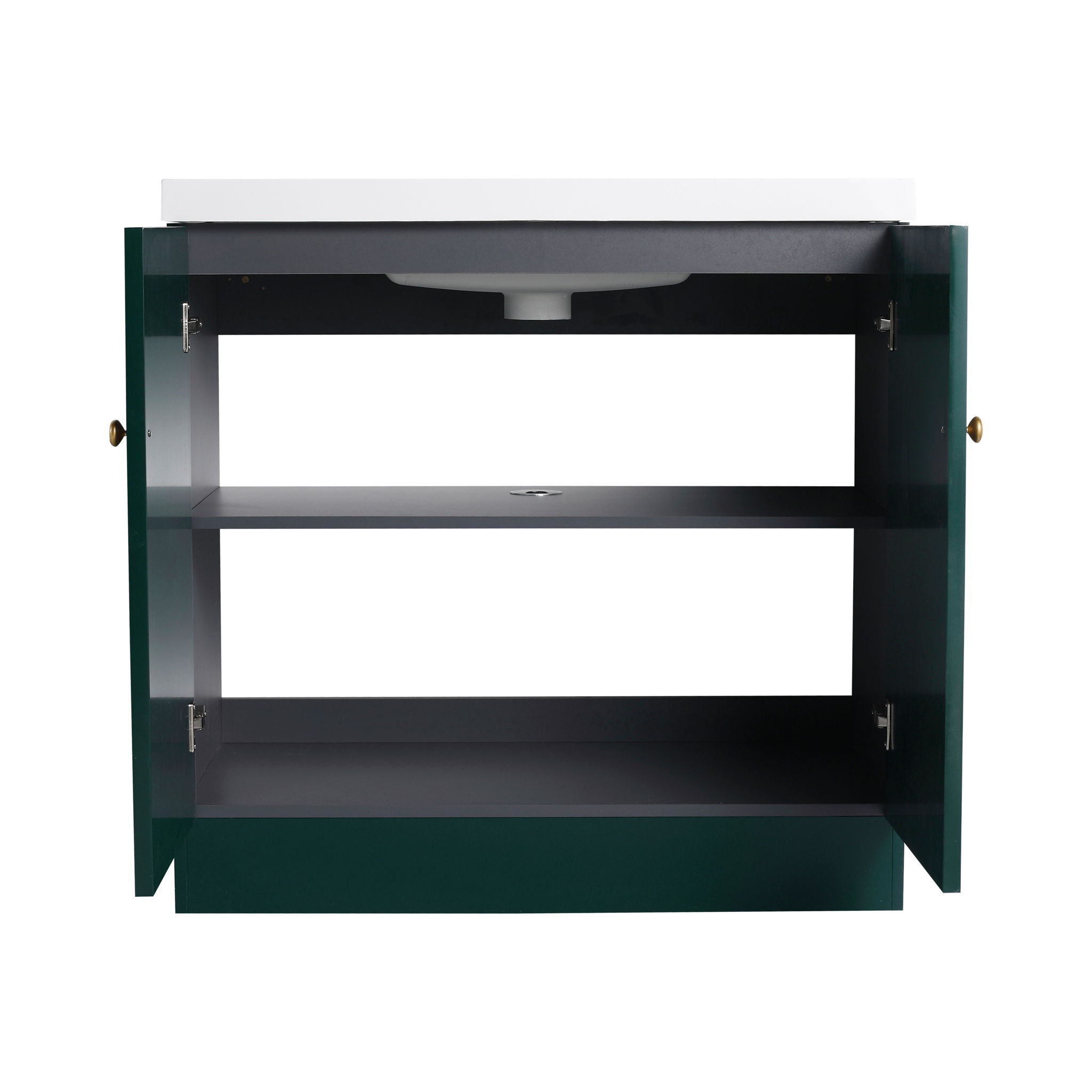 Contemporary Freestanding Bathroom Vanity With Resin Sink & Soft-Close Cabinet Doors by HouseOfZazla