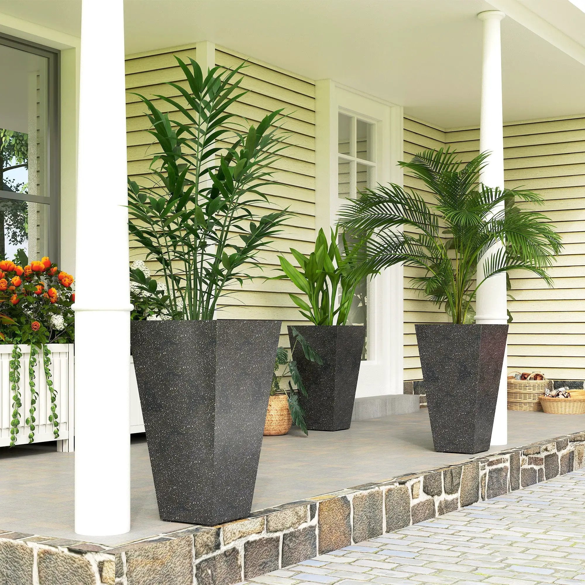Outsunny 28" Tall Planters, Set of 3 by HouseOfZazla