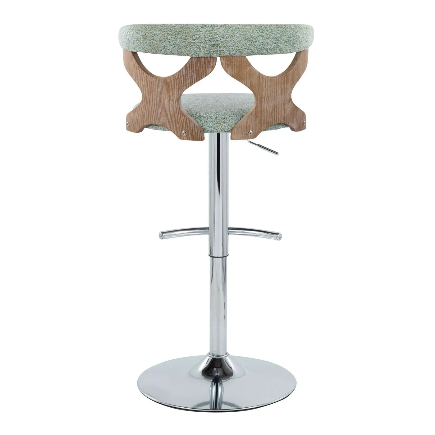 Gardenia - Contemporary Adjustable Barstool With Swivel / Rounded T Footrest (Set of 2) by HouseOfZazla