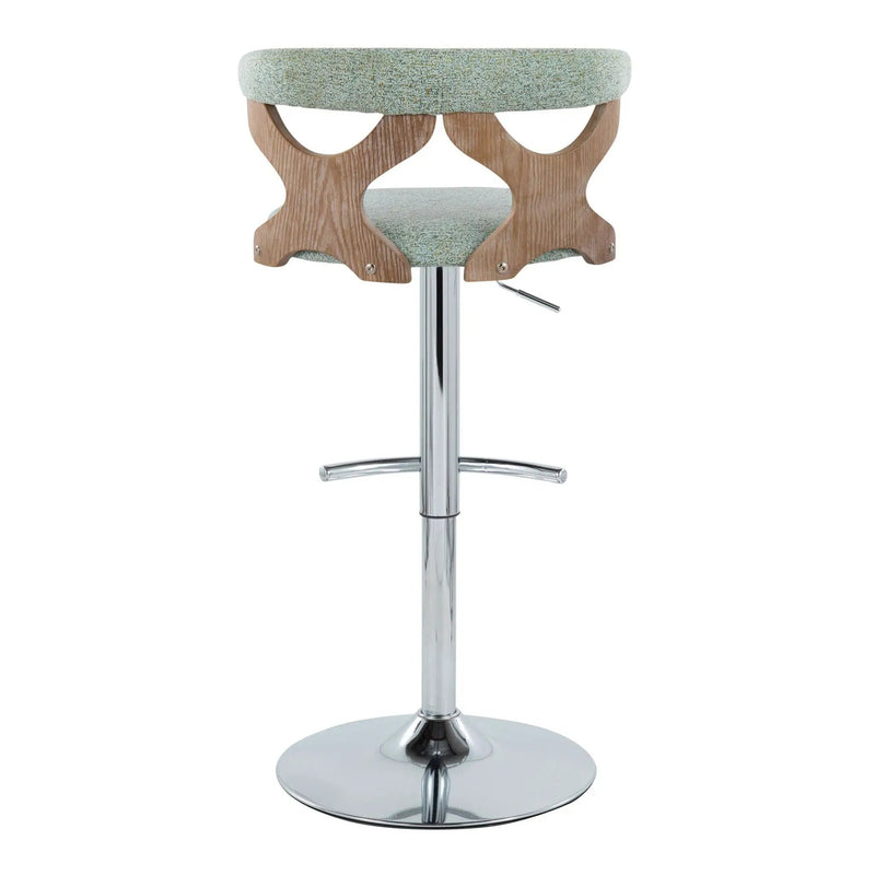 Gardenia - Contemporary Adjustable Barstool With Swivel / Rounded T Footrest (Set of 2) by Unique Piece Furniture