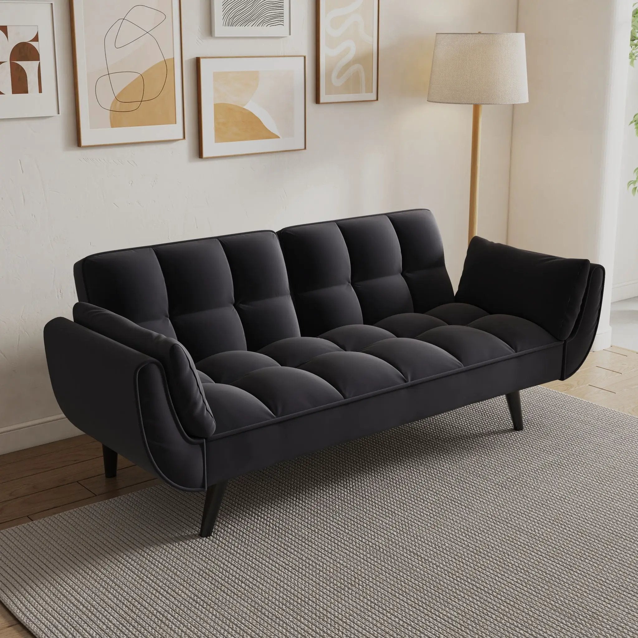 Sofa Soft Two Armrests Throw Pillow Pillow Comfortable Fit Apartment Bedroom Small Space by Unique Piece Furniture