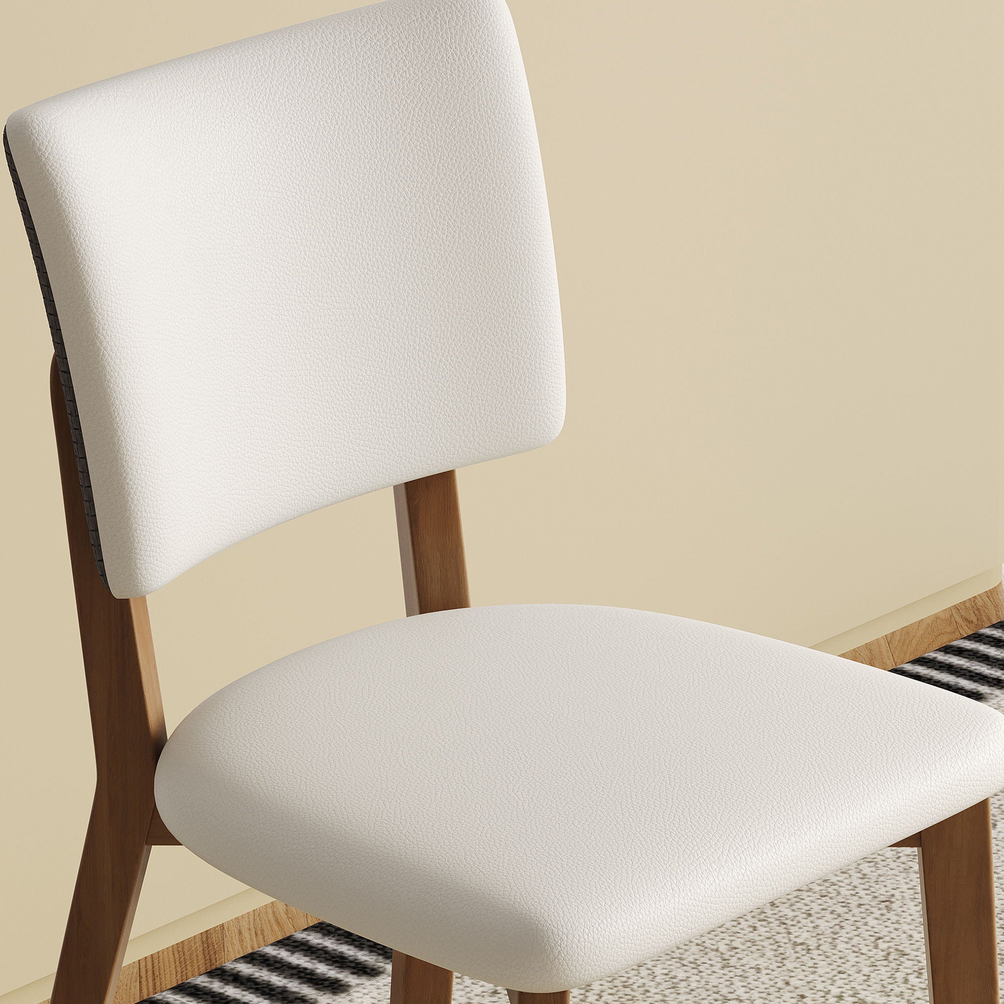 Dining Chair (Set of 2) - White / Deep Walnut by HouseOfZazla