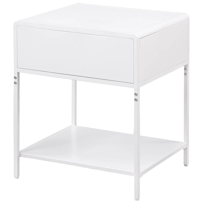 Amherst 1-drawer Radio Weave Cane Metal Bedside Table White by Unique Piece Furniture