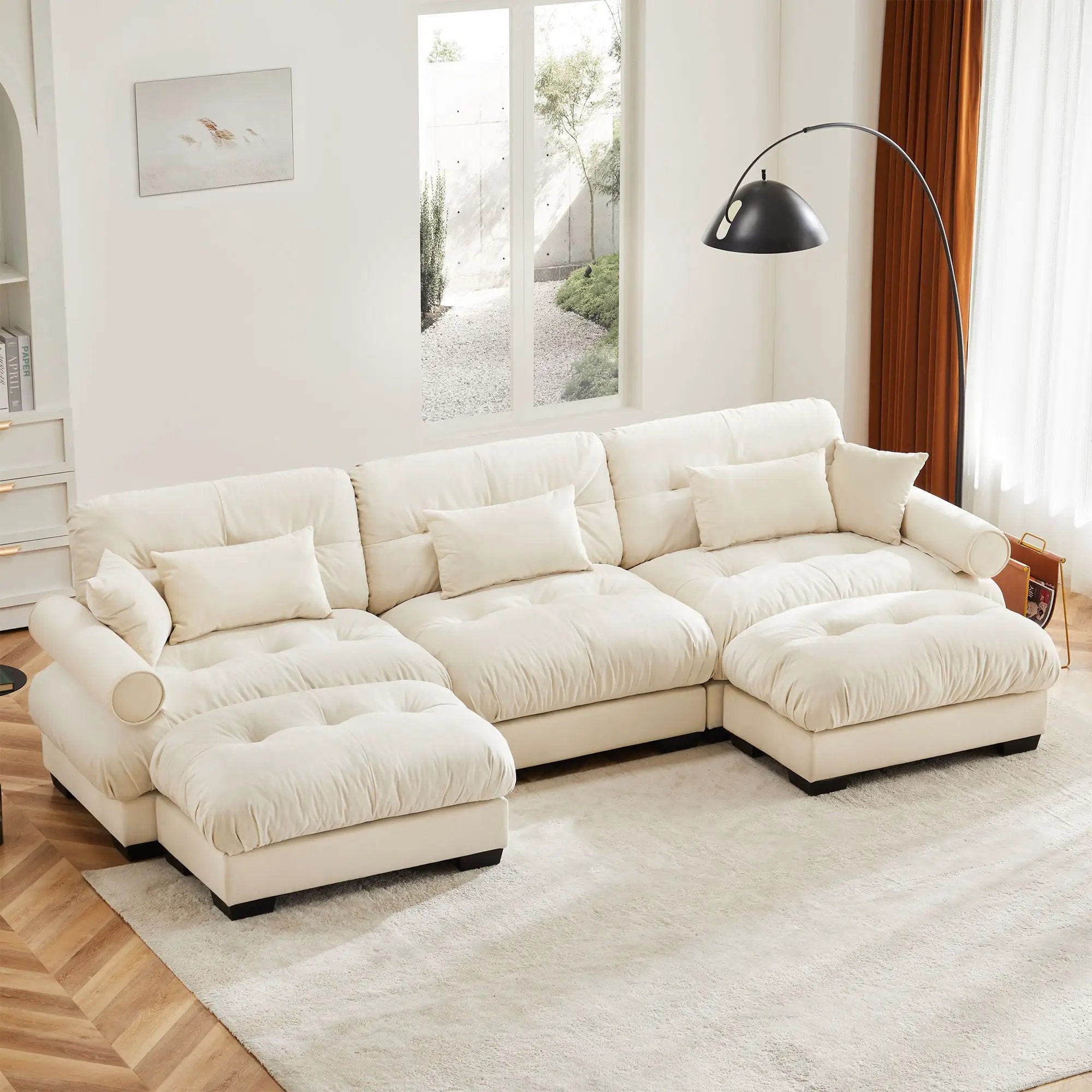 Super Comfort Oversized Modular Sectional Sofa With Movable Ottoman by Unique Piece Furniture