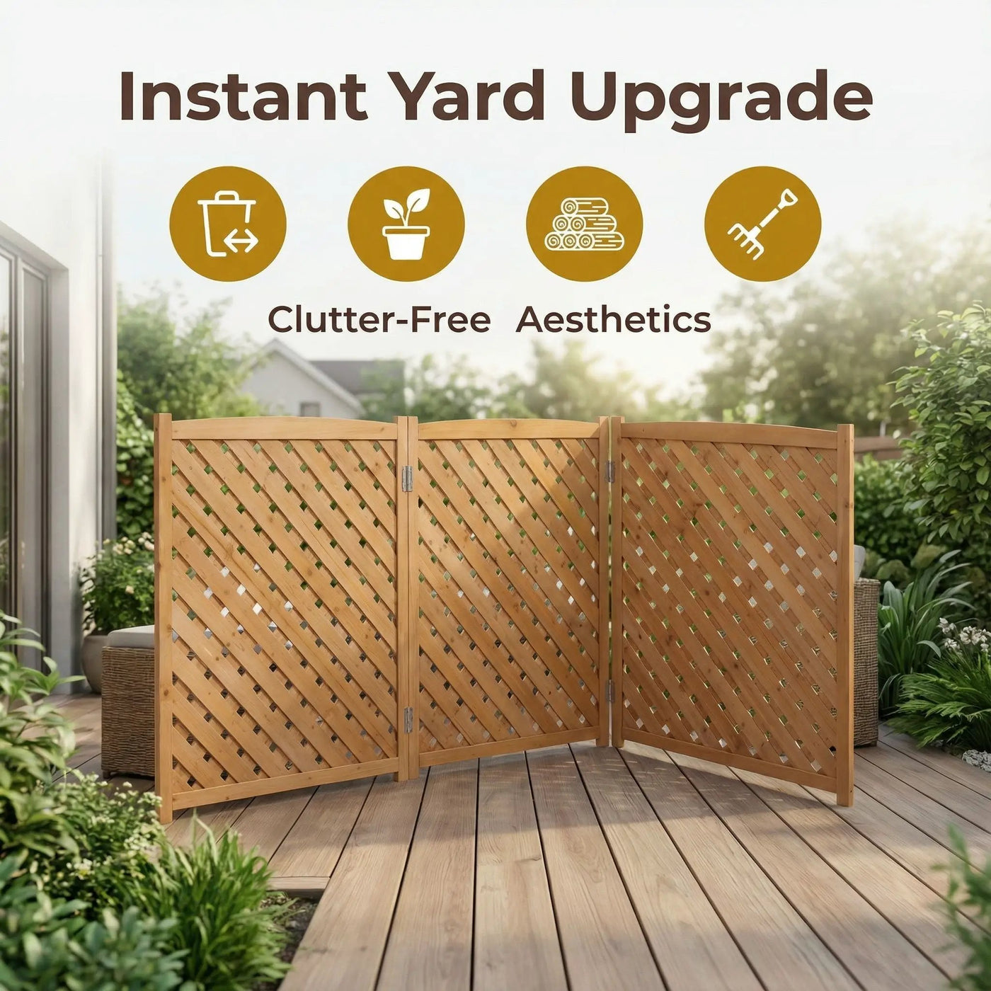 Outdoor 3 Panel Air Conditioner Fence Screen by HouseOfZazla
