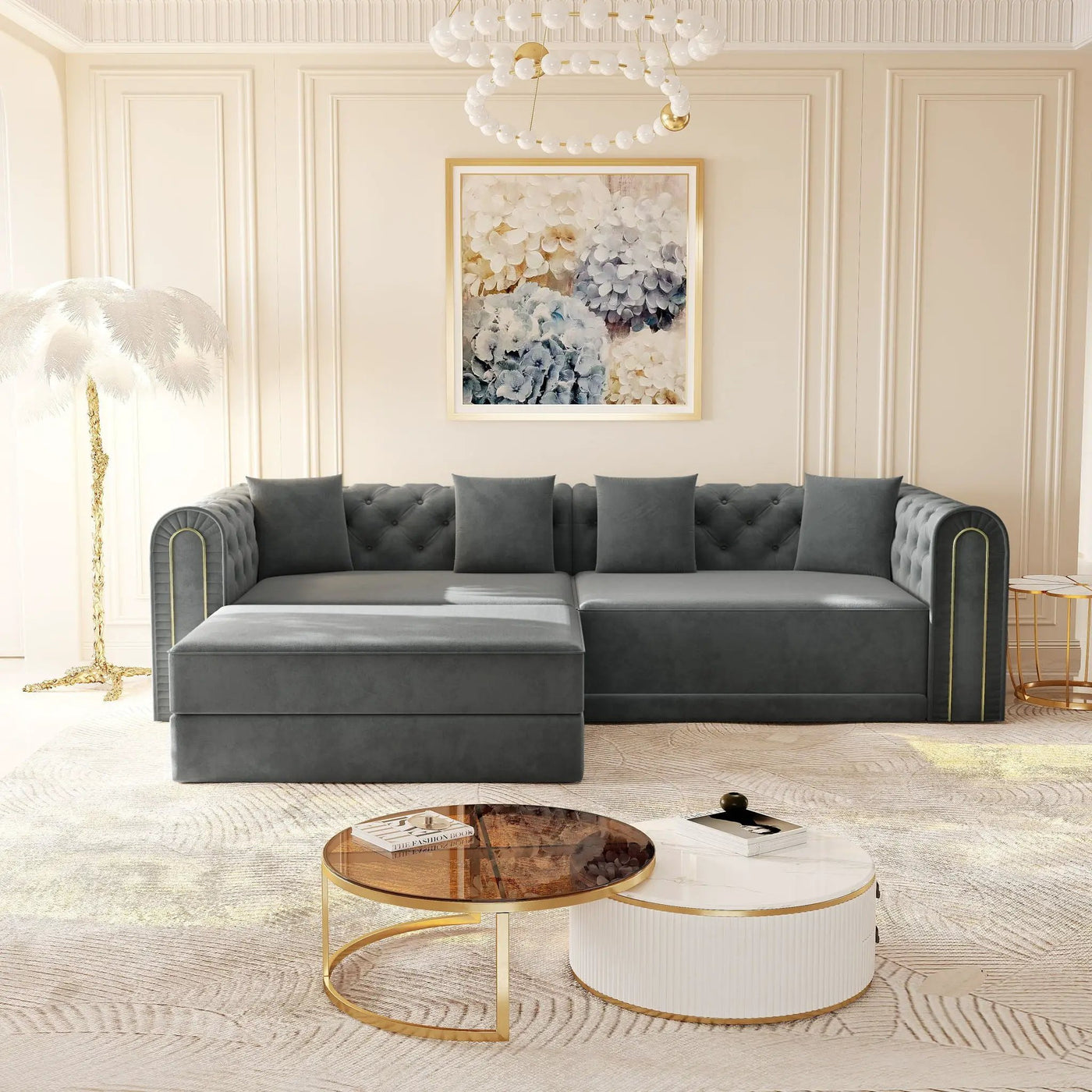 3-In-1 Convertible Sleeper Sofa With Movable Ottoman For Living Room by HouseOfZazla