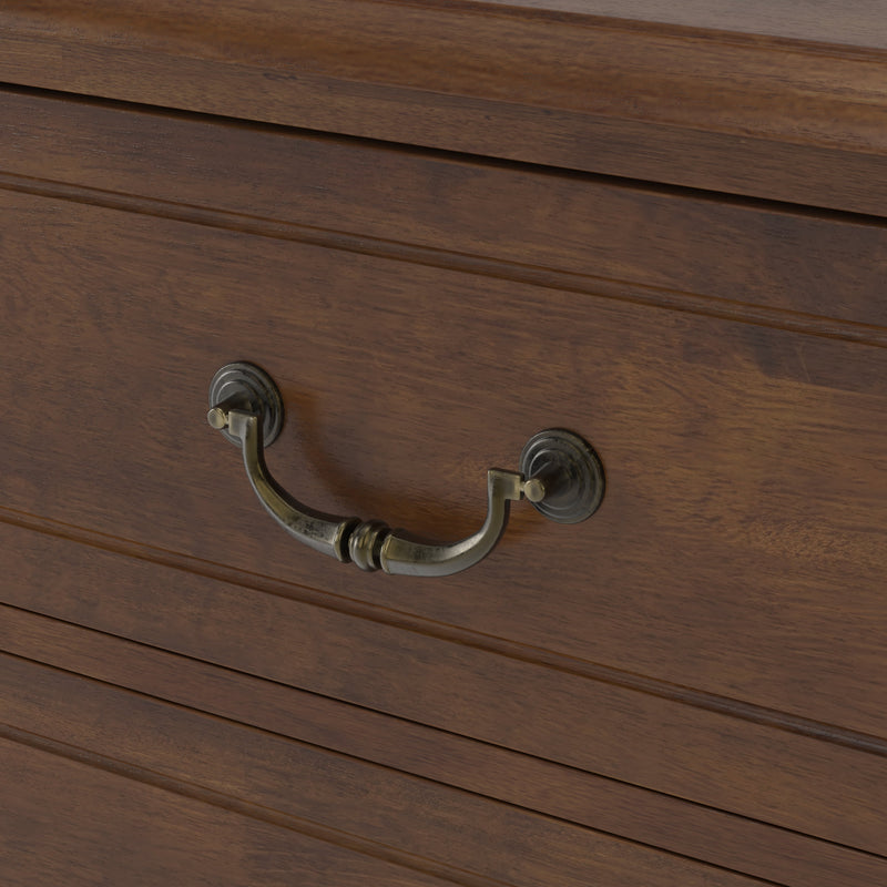 Farmhouse Nightstand with 2 Drawer, Solid Wood Bedside Table - Walnut, photo 10 of 10