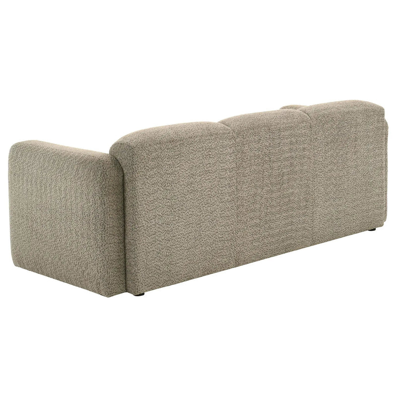 Dorset Fabric Upholstered Round Track Arm Sofa Brown by Unique Piece Furniture