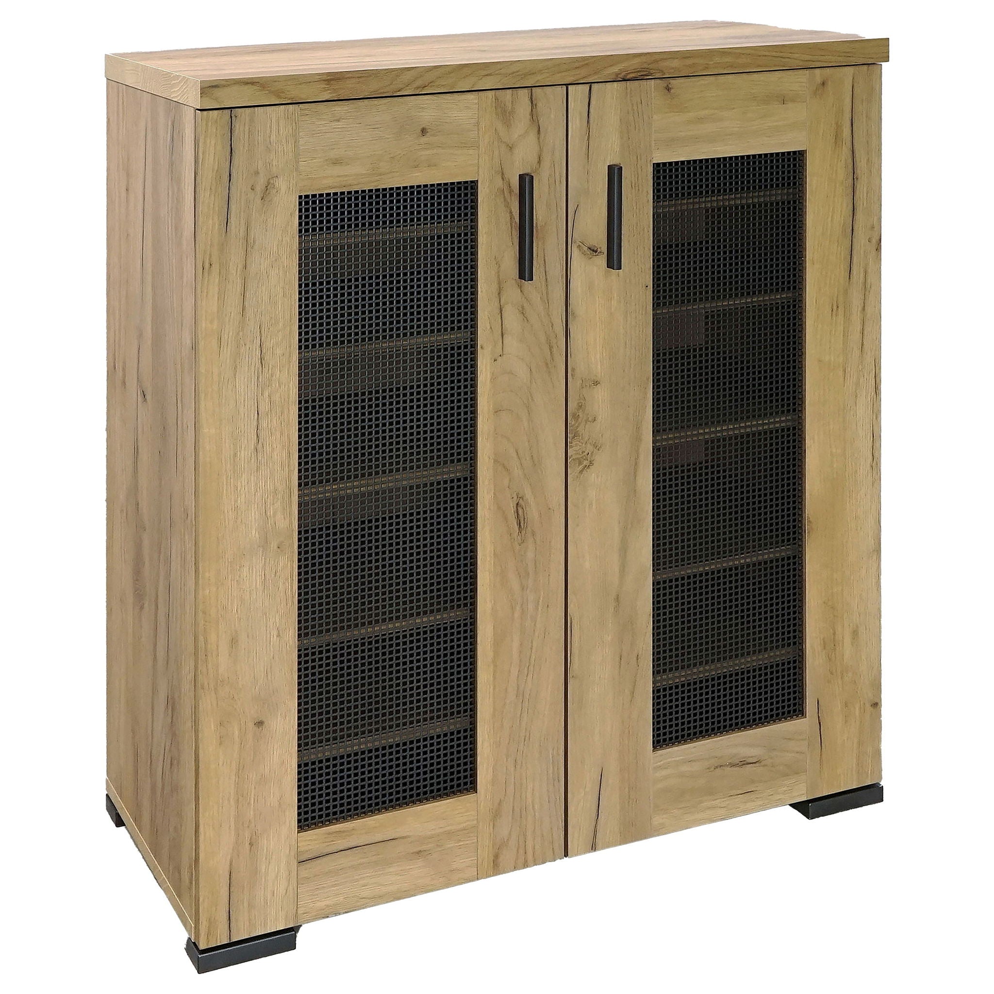 Door Accent Cabinet With Screens - Brown by HouseOfZazla