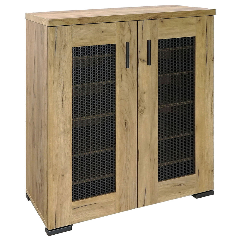 Door Accent Cabinet With Screens - Brown by HouseOfZazla